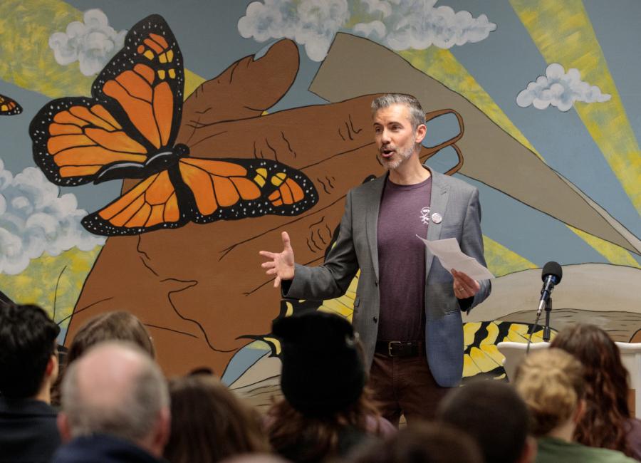 Chris Holmes speaks at the New Voices Literary Festival 