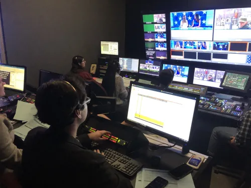 student in a Park recording studio