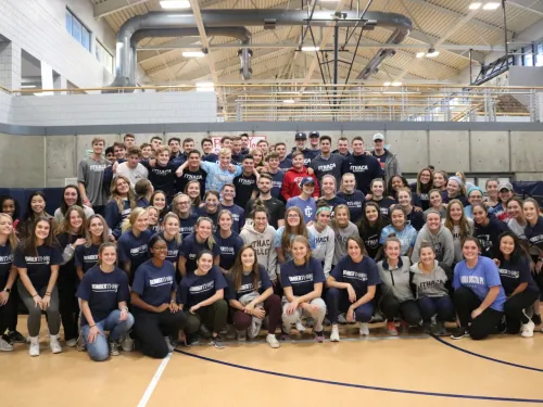 Student gathering in gym