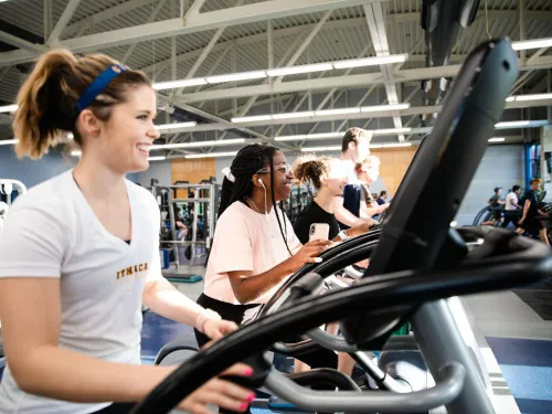 Students in the Fitness Center