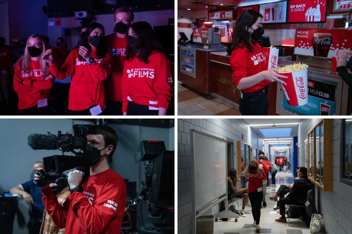 Students producing the fil,